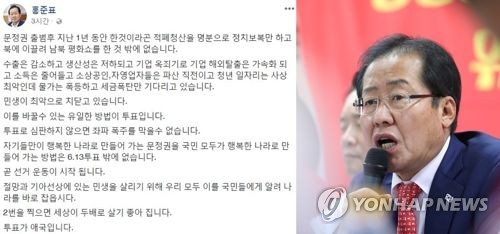 ▲ 자유한국당 홍준표 대표 [연합뉴스 DB]와 홍대표의 페이스북 캡처
