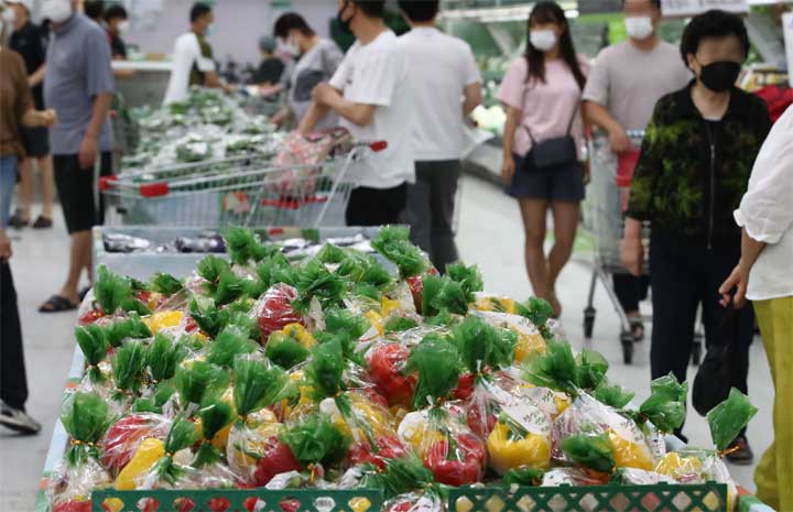연일 계속되는 폭우로 채소 가격이 들썩이고 있다. 9일 한국농수산식품유통공사(aT)의 농산물유통정보에 따르면 지난 6일 청상추와 양배추, 배추 등 대표 엽채류(잎줄기채소) 도매가격은 1개월 전보다 60~107% 급등했다. 연합뉴스