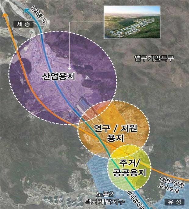 사진 = 대전 안산 첨단국방융합산업단지 위치도. 대전시 제공