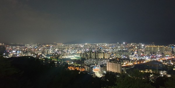 보문산전망대에서 찍은 대전 도심 야경. 사진=송해창 기자