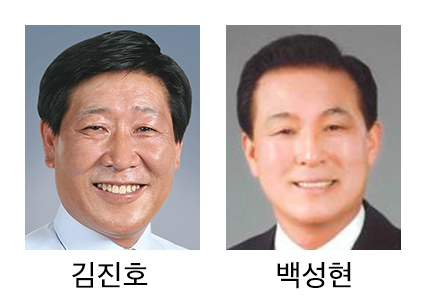김진호 논산시장 후보(왼쪽), 백성현 논산시장 후보(오른쪽)