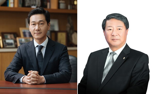 이승찬 대전시체육회장(왼쪽), 손영화 행촌학원 이사장.