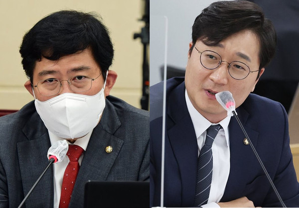 국민의힘 윤창현 의원(왼쪽)과 민주 장철민 의원 . 사진=연합뉴스 제공