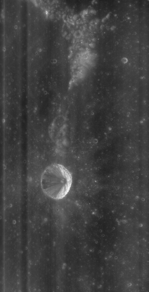 다누리 광시야 편광 카메라의 430nm 파장, 편광필터 120도로 촬영한 Wichmann crater. 과기정통부 제공