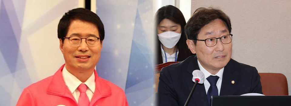 국민의힘 양홍규 서구을 당협위원장(왼쪽), 더불어민주당 박범계 의원(오른쪽) 