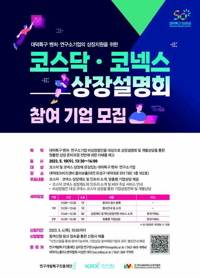 대덕특구 코스닥 코넥스 상장설명회 포스터, 특구재단 제공