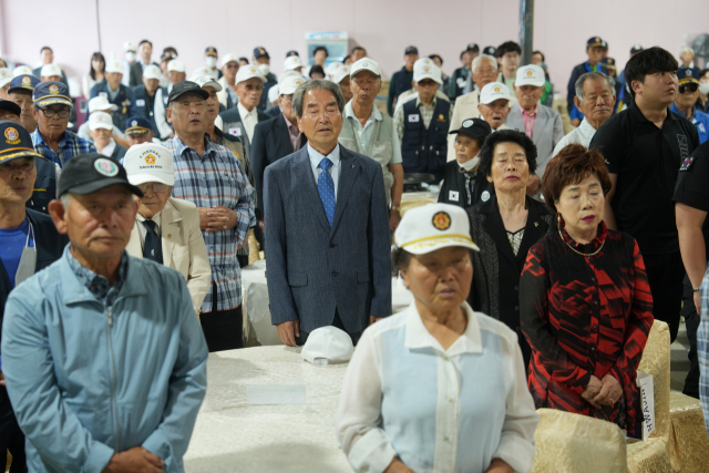 2023년도 홍성군 보훈가족 위안행사에 참석한 보훈가족들. 사진=김지현 기자