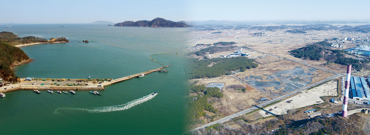  가로림만(왼쪽),장항 국가습지