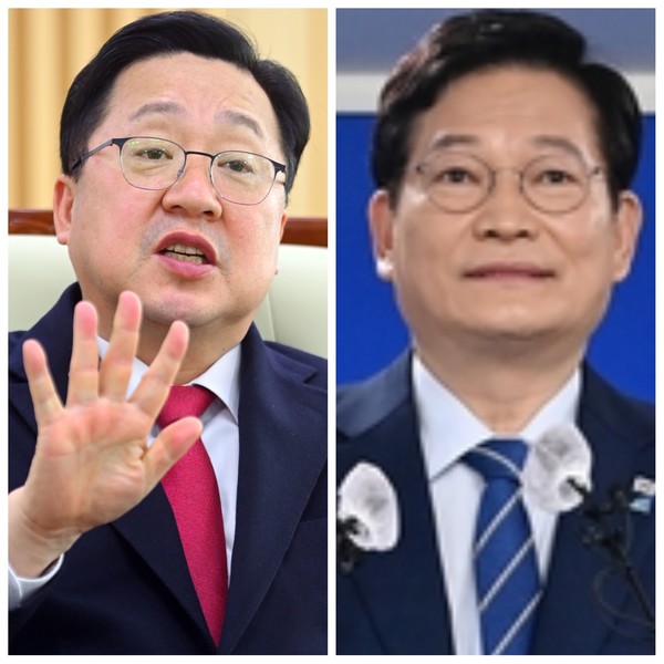 이장우 대전시장(왼쪽)과 송영길 전 더불어민주당 대표.