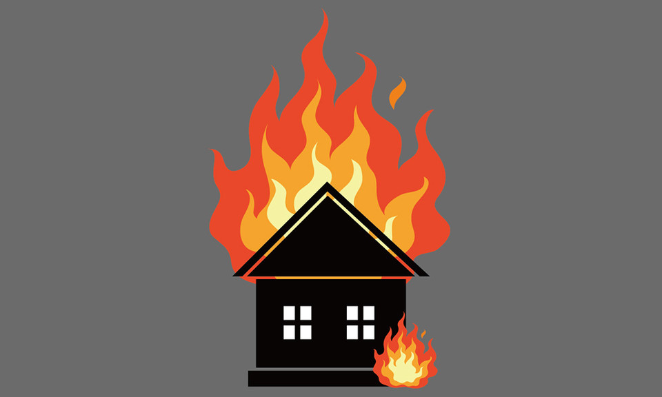 주택화재(일러스트) 편집 김민준 아이클릭아트 그래픽 사용. 연합뉴스 제공. 