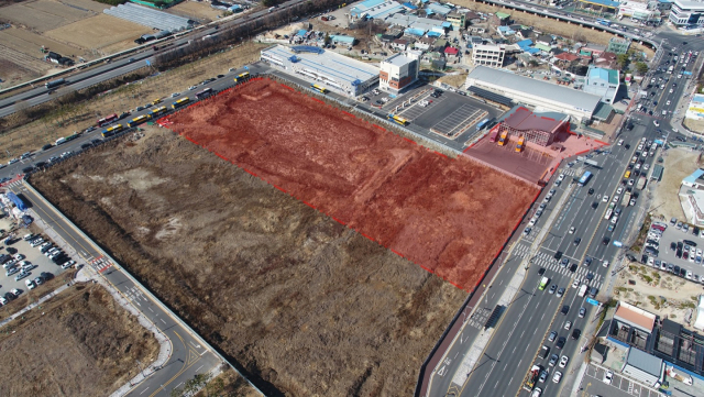 대전 유성복합터미널 부지 항공사진. 대전시 제공