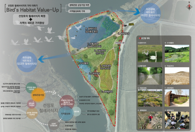 2024년 환경부 생태계 보전부담금 반환사업 공모에서 선정된 선장면 군덕리 773-2번지 일원 사업 조감도. 아산시 제공