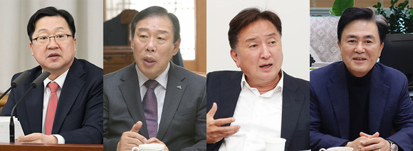 왼쪽부터 이장우 대전시장, 최민호 세종시장, 김영환 충북지사, 김태흠 충남지사 