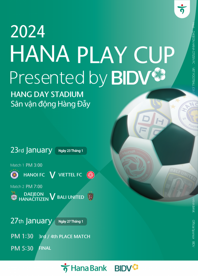 대전하나시티즌이 2차 해외 전지훈련을 진행하는 베트남 하노이에서 ‘BIDV 초청 하나플레이컵’ 대회를 개최한다. 대전하나시티즌 제공