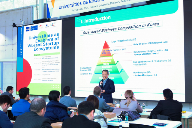 한남대학교 대전국제개발협력센터가 지난달 28일 학교 메이커스페이스에서 아시아개발은행(ADB) 워크숍을 개최했다. 한남대 제공