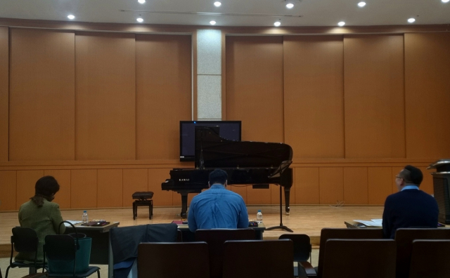 12일 대전예술의전당이 스프링페스티벌 바흐 아벤트의 연주자 선발을 위한 오디션을 진행하고 있는 모습. 사진=조정민 기자