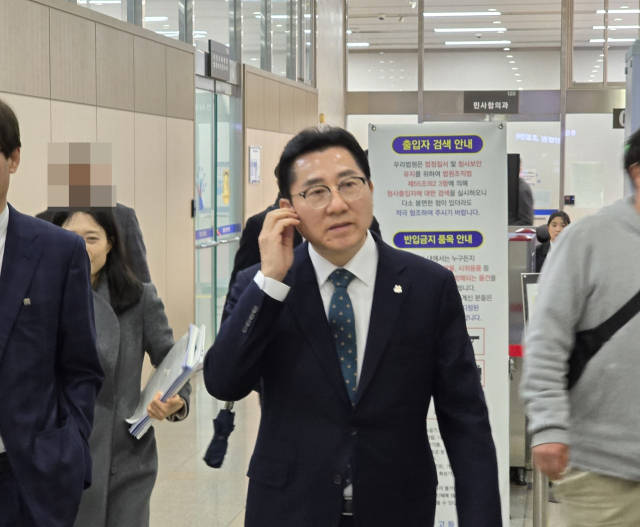 박경귀 아산시장의 공직선거법 위반 파기환송심이 26일 오전 대전고등법원에서 열렸다. 다음 재판은 5월 2일 열릴 예정이다. 아산시기자단 제공