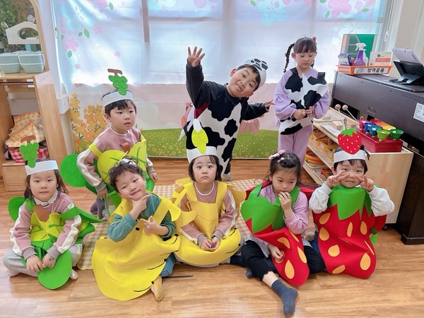 ▲ ‘봄 영양 꼬치’ 신체 표현 통한 기초역량 강화 활동. 대전시교육청 제공