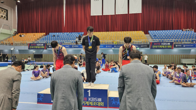 제천시청 체조팀이 제49회 KBS배 전국기계체조대회 5개 부문 수상했다. 제천시 제공