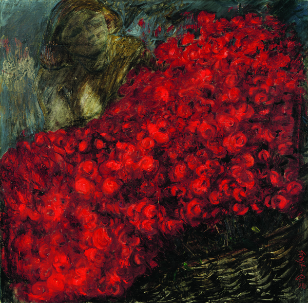 손상기, 장미 뿐입니다, 1986, oil on canvas, 100×100