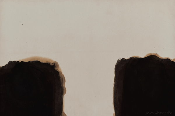 윤형근, Umber-Blue 87#39, 1987, Oil on hanji paper mounted on canvas, 95x62.5