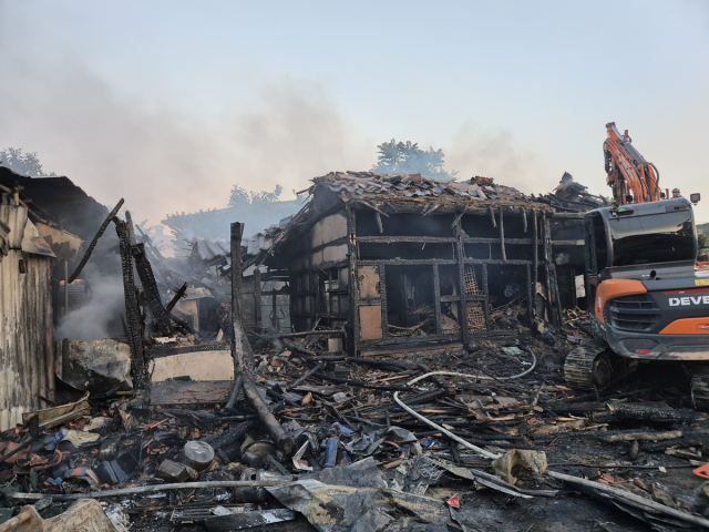 화재 현장. 청양소방서 제공