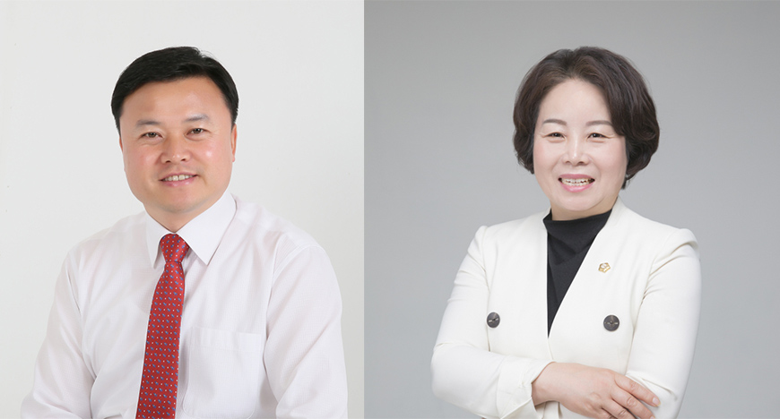 왼쪽부터 서영훈 의장, 최연숙 부의장