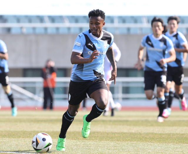 천안시티FC 공격수 파울리뇨의 경기 모습. 천안시티FC 제공.