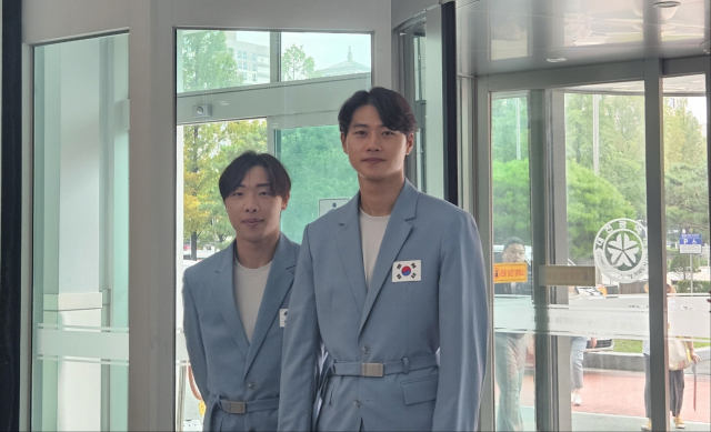 2024 파리 올림픽 금메달리스트 오상욱(27), 박상원(23). 사진=김중곤 기자