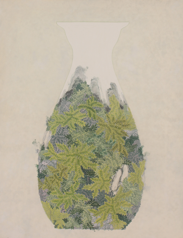 박혜지, 어떤, 그곳, 116.8x91.0, 장지에 혼합재료, 2024