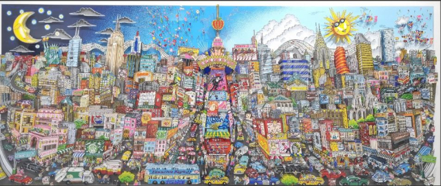 갤러리여울_찰스 파지노__Night or __Day Feel the Rhythm of Braodway_173X72CM_3D Silkscr__een on paper