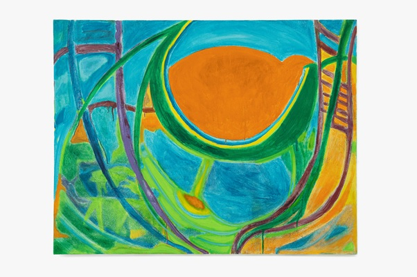 김귤이 작가 <둥글게 그려도 평평할 뿐>, 116x90.5, Acrylic on canvas, 2024 (DKAF 출품작)