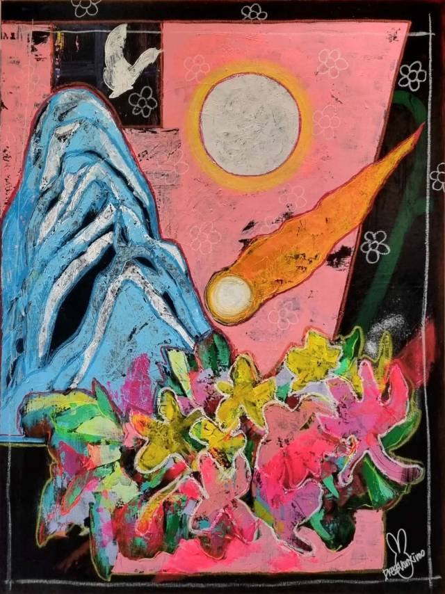 드레스반시모, 꿈속에서, various materials , 145.5x112.1, 2023