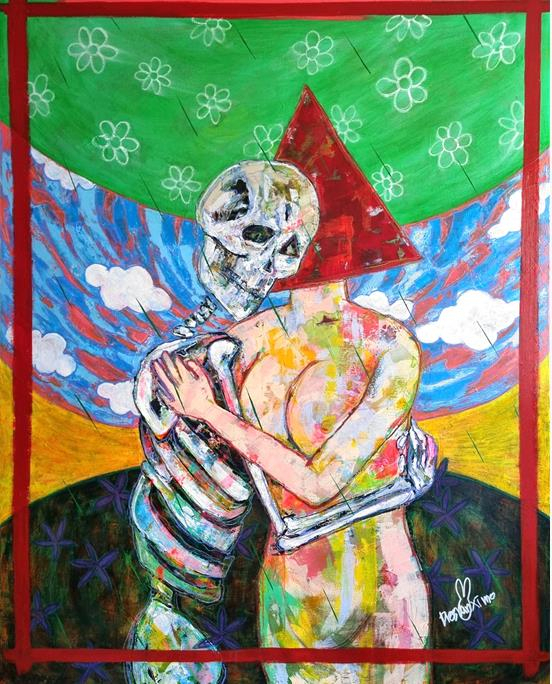 드레스반시모, 162x130, embrace, various materials, 2024