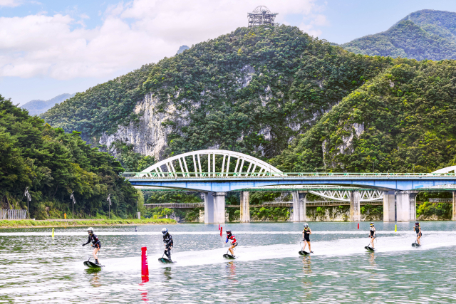 2024 단양 모토서프 코리아챔피언십이 오는 30일부터 열린다. 사진은 지난 모토서프 아시아 챔피언십 모습. 단양군 제공