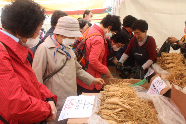음성군은 음성명작페스티벌 축제(9월 5일부터 8일) 기간에 다양하고 우수한 지역 농산물을 저렴하게 구매할 수 있는 명작장터를 개장한다. 사진은 지난해 개장한 명작장터 모습. 음성군 제공