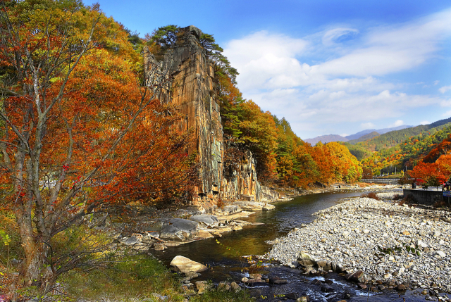 단양군의 지질명소 중 사인암 모습. 단양군 제공