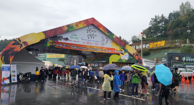 금산인삼축제 첫날 빗속에도 9만여명 행사장 찾아 사진= 이상문 기자