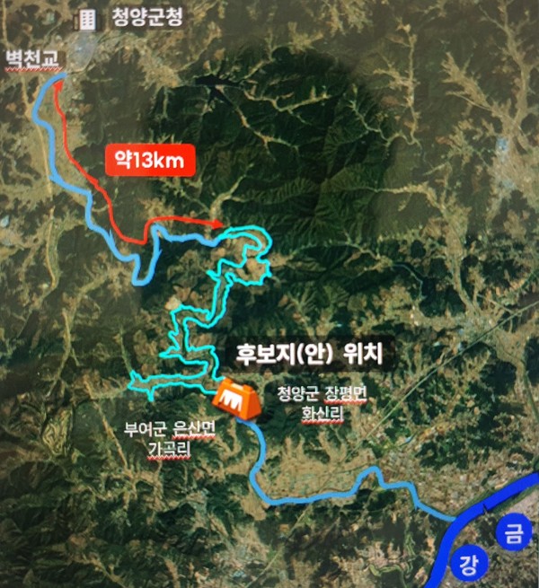 지천 기후대응댐 후보지(안). 사진=권혁조 기자.