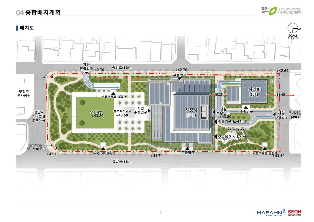 청주시신청사 배치도. 청주시 제공.