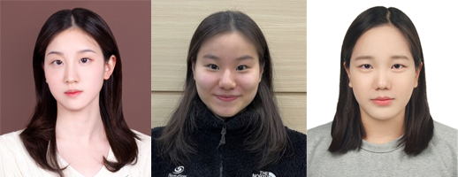왼쪽부터 대전시설관리공단 김예은(20), 대전시설관리공단 허연경(18), 대전체육고등학교 김채윤(16).