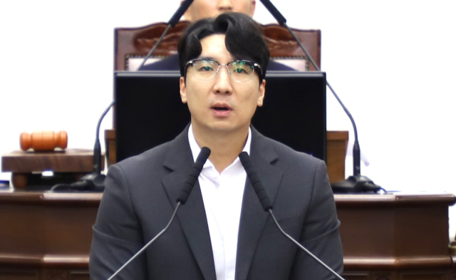 공주시의회 이용성 의원 5분 발언 모습.사진=김익환 기자