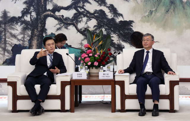 김태흠 충남지사는 31일 추쓰쟈 캔톤페어 컨벤션센터 총괄대표와 접견했다. 충남도 제공