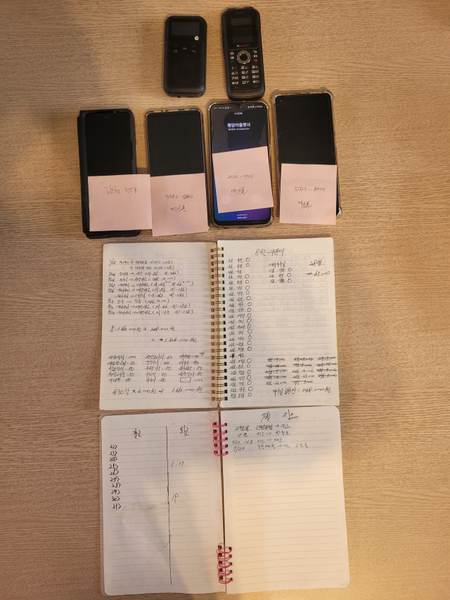 충남 당진 일대에서 불법 콜택시 영업에 사용된 물건들. 사진 충남경찰청 제공