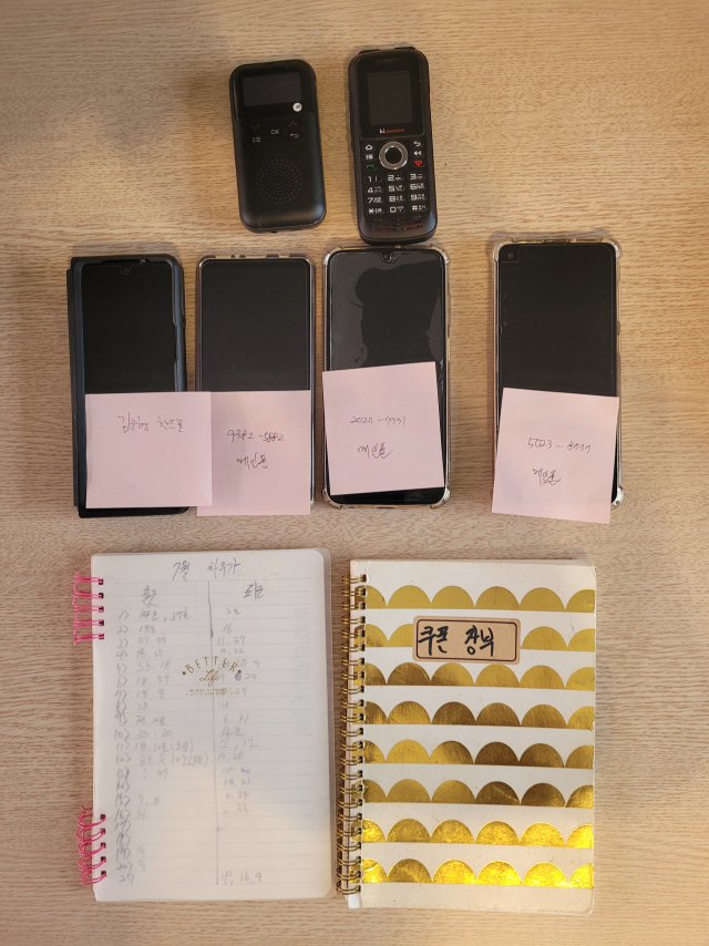 충남 당진 일대에서 불법 콜택시 영업에 사용된 물건들. 사진 충남경찰청 제공