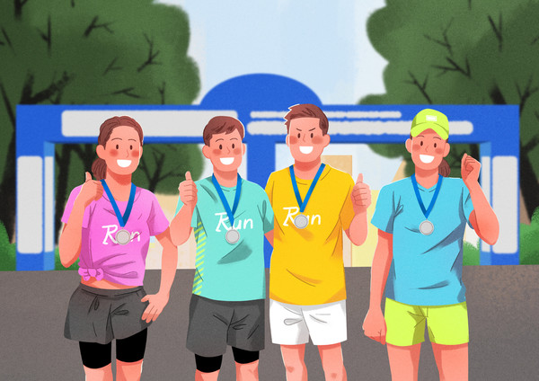 마라톤. 아이클릭아트 제공. 