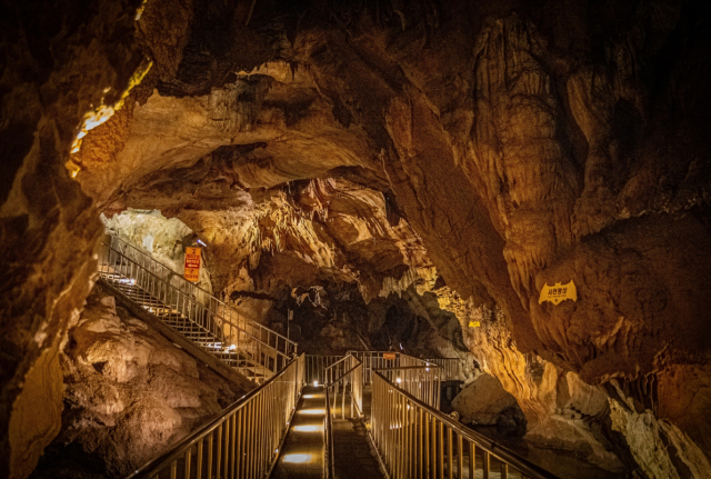 단양군의 천연동굴은 추운 날씨 속에서도 영상 15도를 유지하고 있어 늦가을과 겨울 안성맞춤인 휴식처로 안성마춤이다. 사진은 고수동굴 모습. 단양군 제공