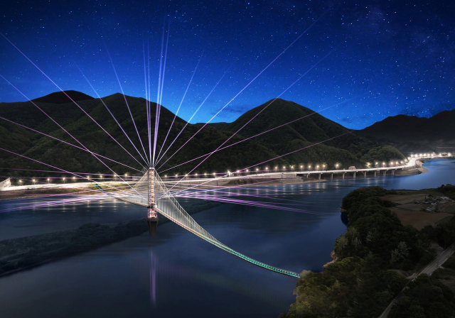 단양군이 10대 핵심 사업을 공개하며 제2의 도약을 선언했다. 사진은 시루섬생태탐방로 야간경관 조감도 모습. 단양군 제공