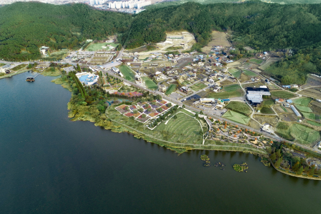 충남 제1호 지방정원으로 등록된 신정호정원은 조성사업 조감도. 아산시 제공