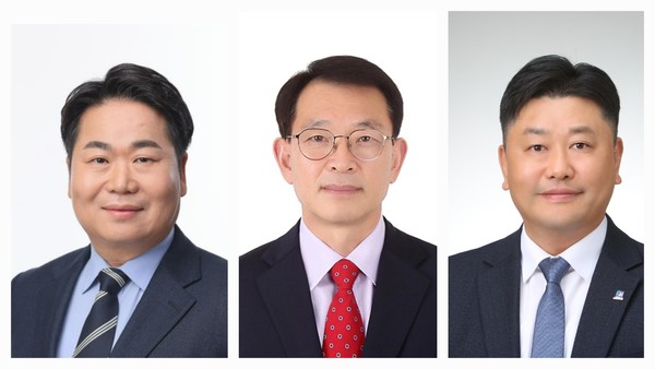 왼쪽부터 오세현 아산시장 당선인, 이해선 당진시제2선거구 충남도의원 당선인, 방진영 유성구제2선거구 대전시의원 당선인. 사진제공=충청투데이 DB